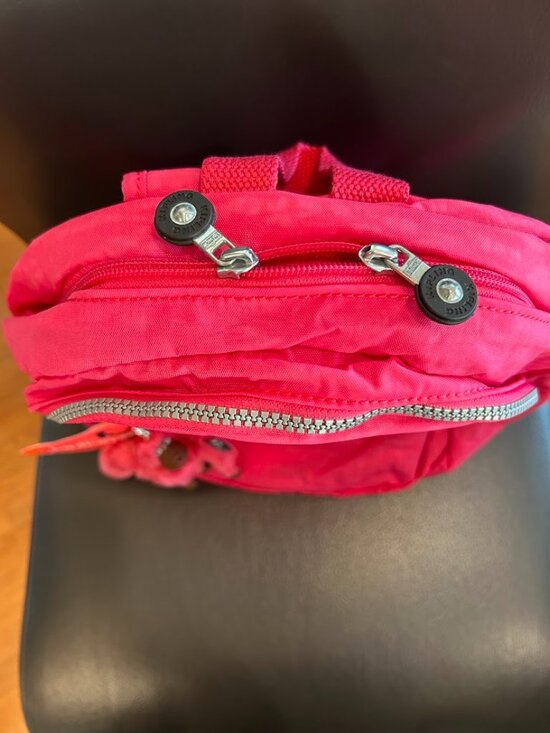 NWT Kipling Seoul Small Tablet Backpack Rose Pink Floral Keychain